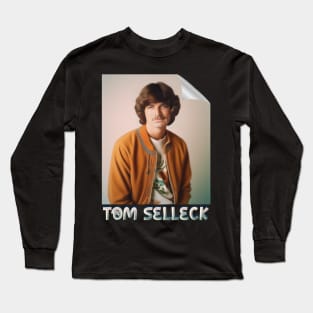 vintage colorfull tom selleck poster 2 Long Sleeve T-Shirt